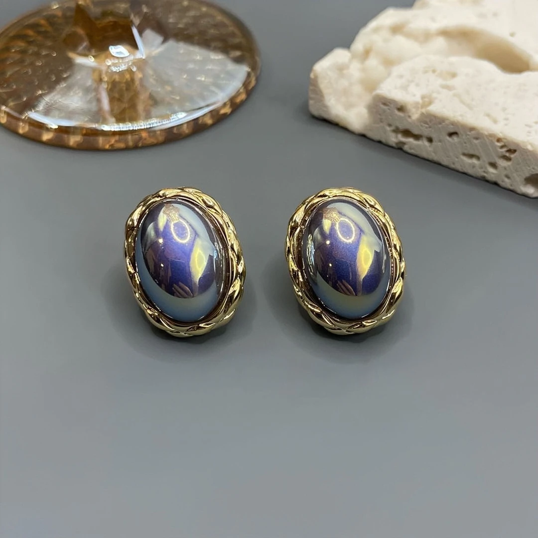 铜合金耳饰 【217】法式复古优雅时尚耳钉极简风小众百搭几何耳饰