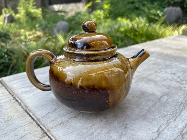 建水紫陶白泥柴烧壶