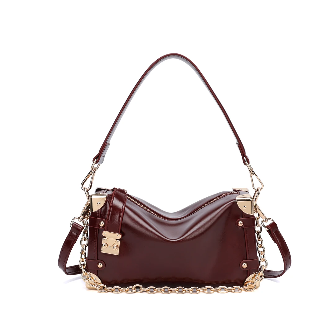 2024年新款轻奢时尚百搭单肩斜挎包  8899-红色 24.5*7*13cm