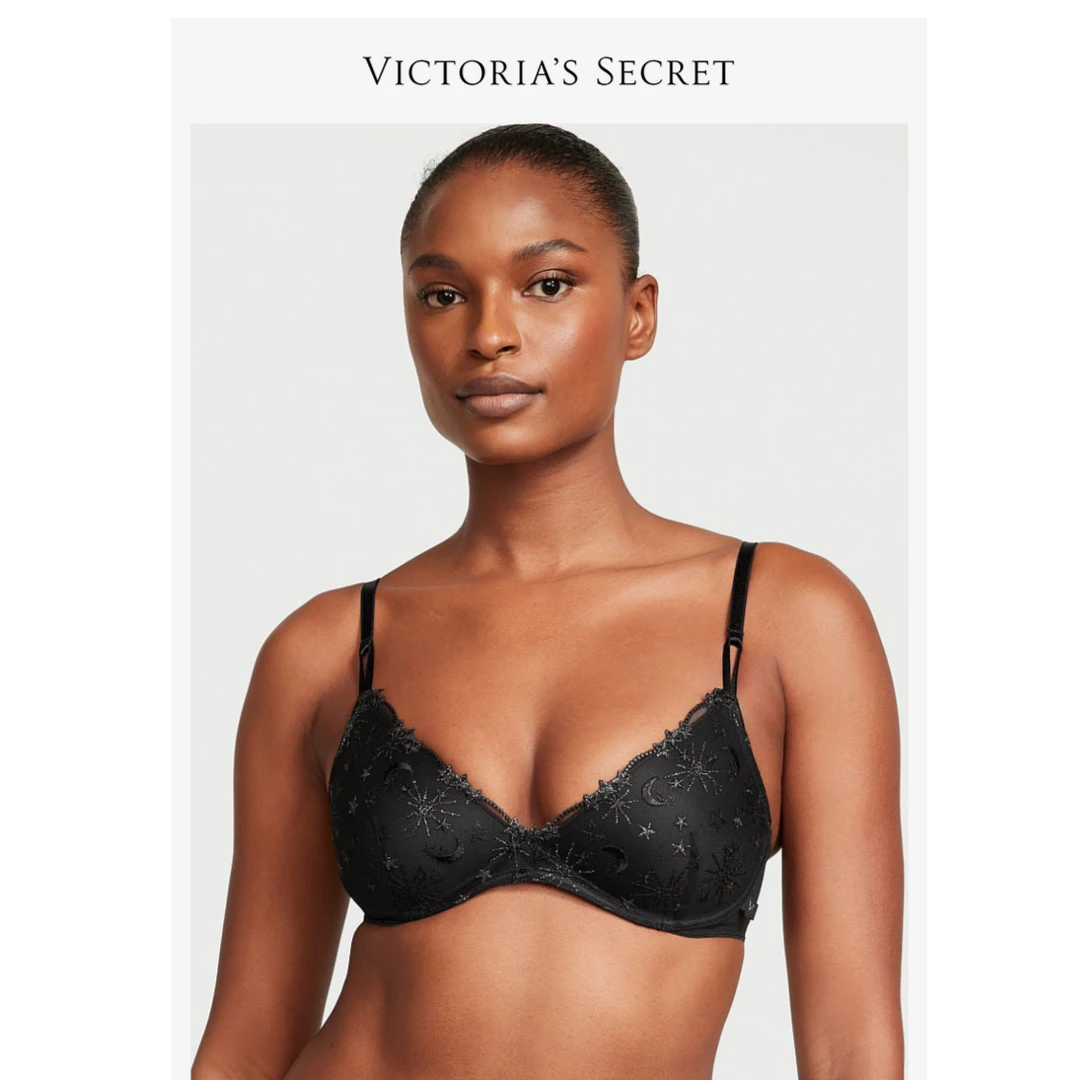 【维密·深V聚拢无钢圈文胸】SEXY T性感蕾丝刺绣舒适聚拢衬垫内衣女