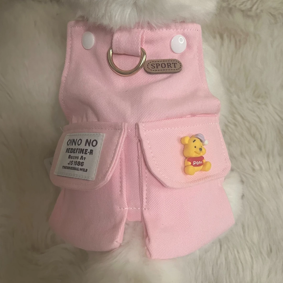 春款高档品质夏季宠物服装纯棉猫狗通用牛仔工装可牵引背心马甲