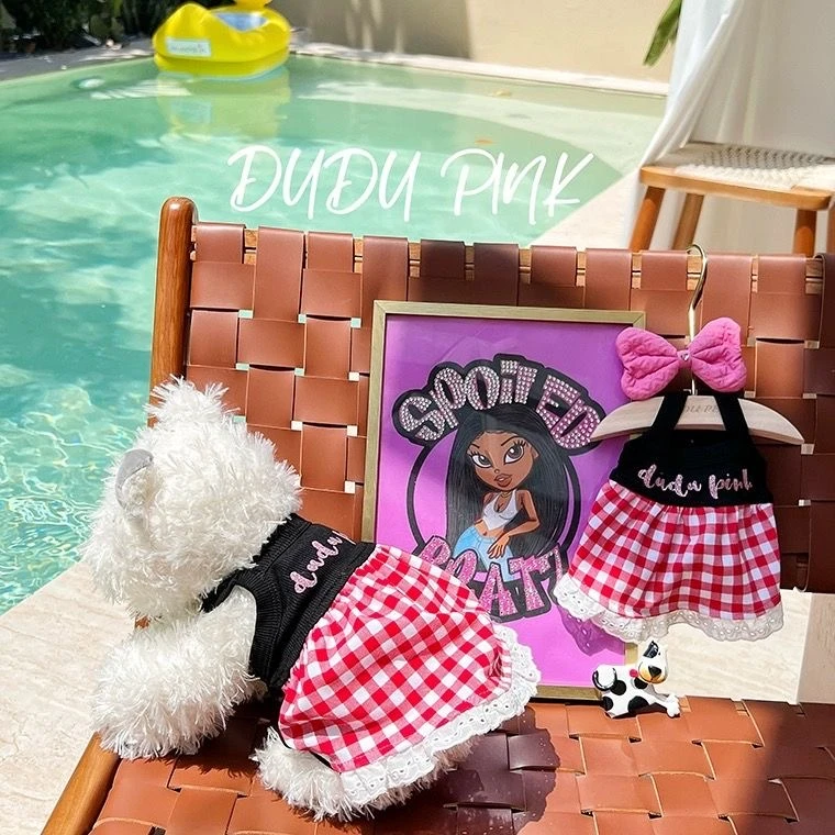 狗狗裙子夏薄款透气衣服泰迪衣服带比熊博美宠物猫咪网红装可爱袖