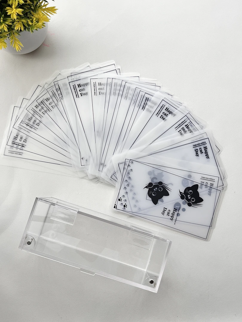 A6 快乐猫咪系列长款1月31天现金存钱袋套装（免费赠送亚克力盒）