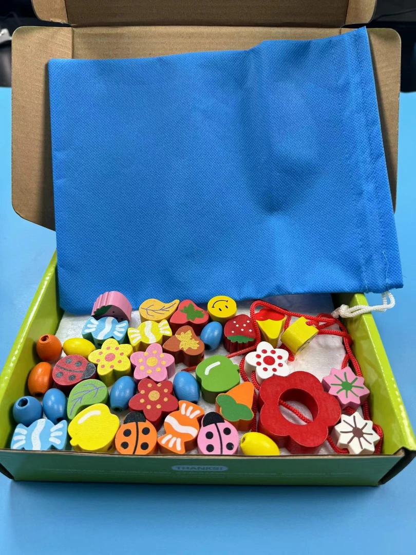 【库存尾货，介意勿拍】儿童益智玩具 串珠积木带礼盒