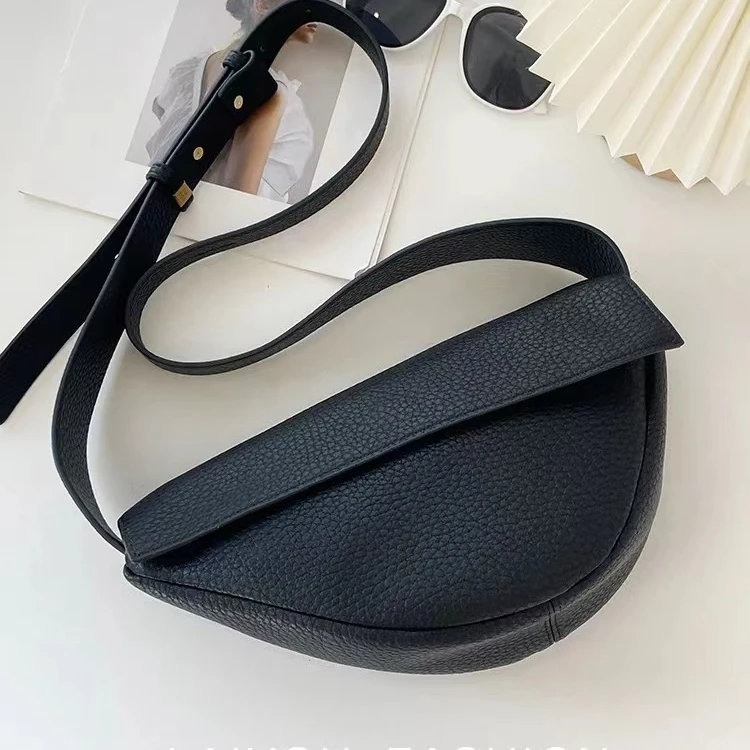 【乌托邦推荐】新款荔枝纹时尚潮流马鞍单肩包