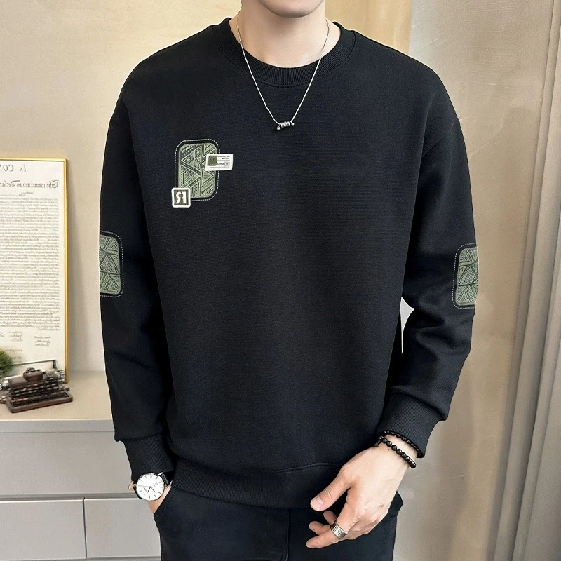 品质男装外套卫衣男士圆领重磅秋冬新款男休闲潮牌长袖打底衫上衣