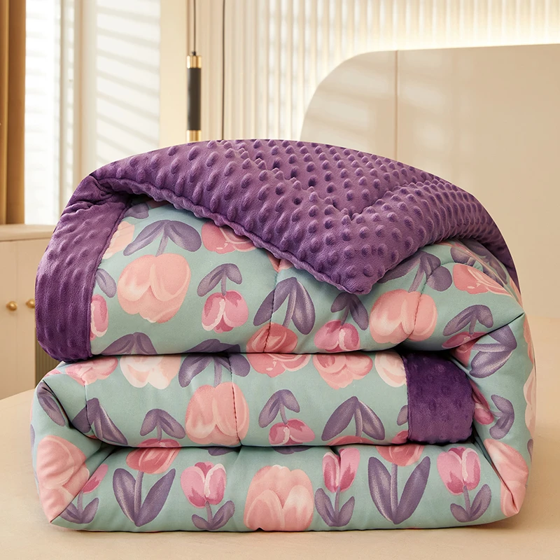 新款3D安抚豆豆被春秋被学生宿舍被子空调被四季被冬季单双人机洗