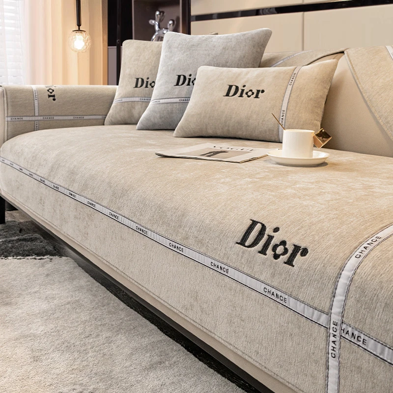 高级感雪尼尔沙发垫防滑四季通用最新款坐垫轻奢皮沙发套罩靠背巾