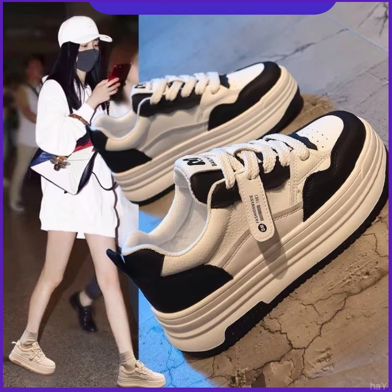 5201小白鞋女2024秋冬新款小个子圆头春秋季板鞋轻便舒适休闲鞋