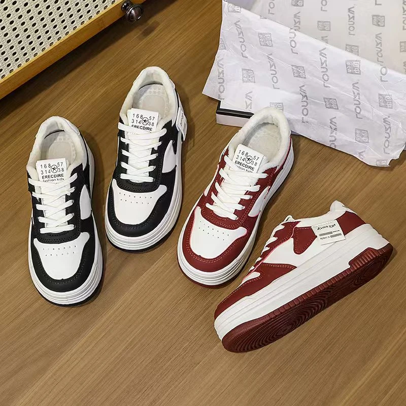 时尚厚底小白鞋女2024秋冬新款百搭韩版学生运动休闲板鞋女A88