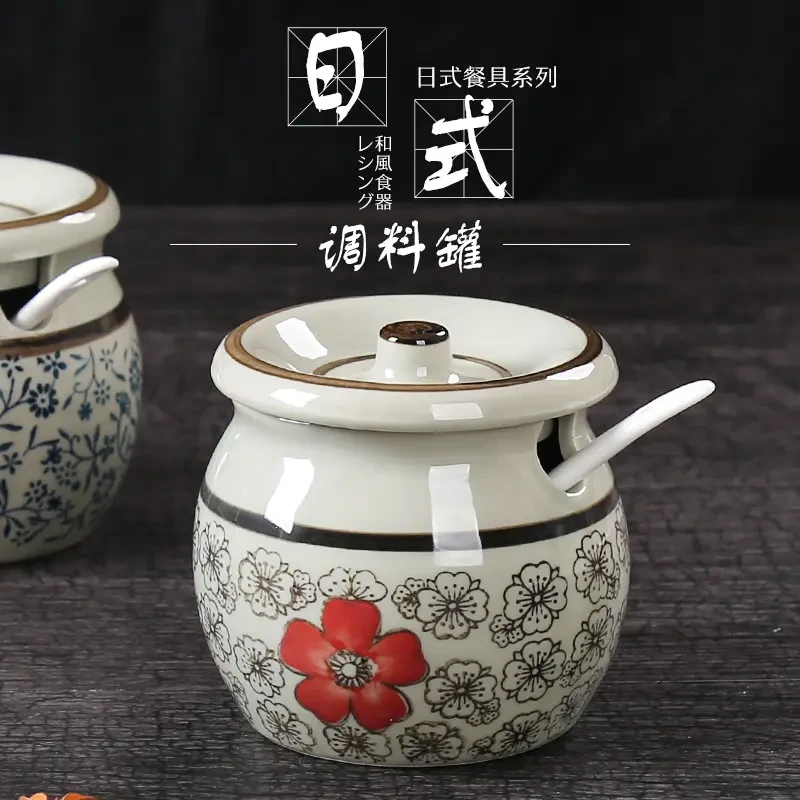 装猪油罐厨房陶瓷调料盒调料罐瓶家用盐罐子辣椒油调味料盒耐高温