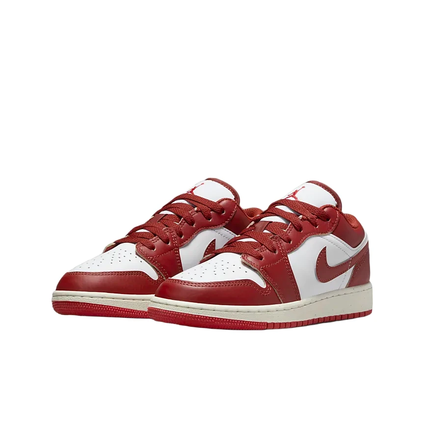 NIKE Air Jordan1 百搭低帮复古篮球鞋 女款 白红FJ3465-160