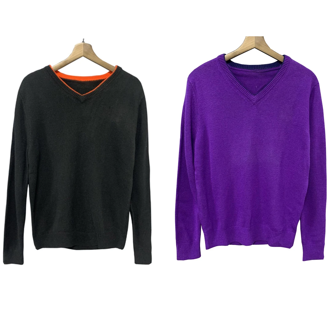 恺【100羊毛】套头羊毛衫保暖毛衣针织衫冬装厚V领集合MY007