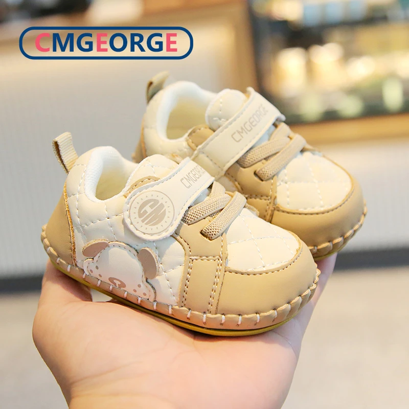 男宝宝秋季新款0-2岁包缝线学步鞋软底软面女宝初级学步鞋
