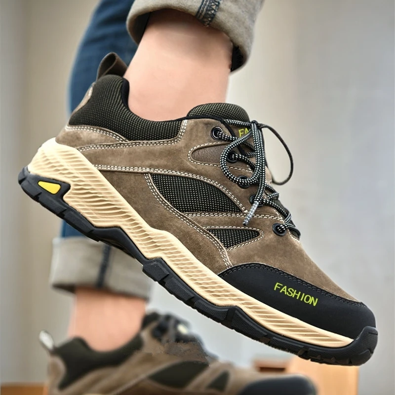 男士户外登山工装休闲男鞋防滑工地运动鞋大码男鞋轻便耐磨徒步