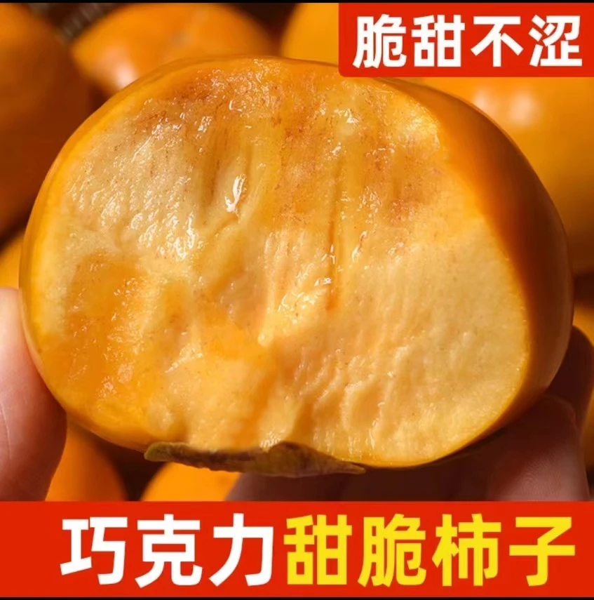 【产地直发】巧克力甜脆柿子脆皮脆甜不涩冰糖甜蜜新鲜水果