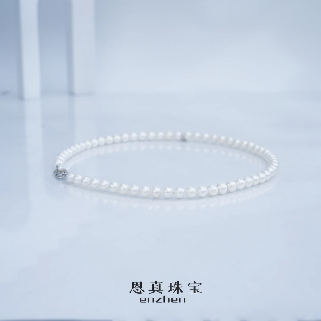 【公主链】极光无核淡水珍珠项链 (6.5-7mm)S925银D925J0194