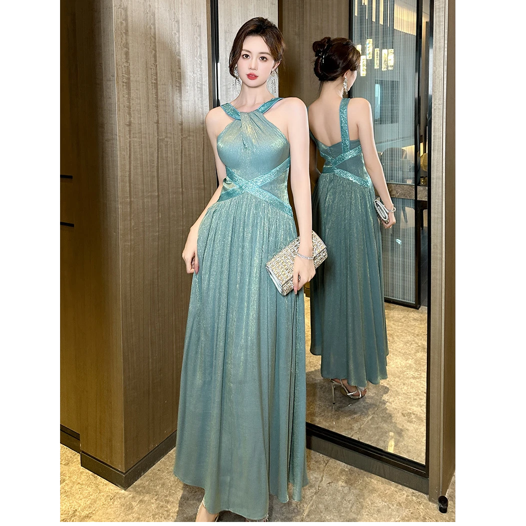 2025/夏季时尚复古法式小众修身收腰气质轻奢显瘦长款连衣裙50929