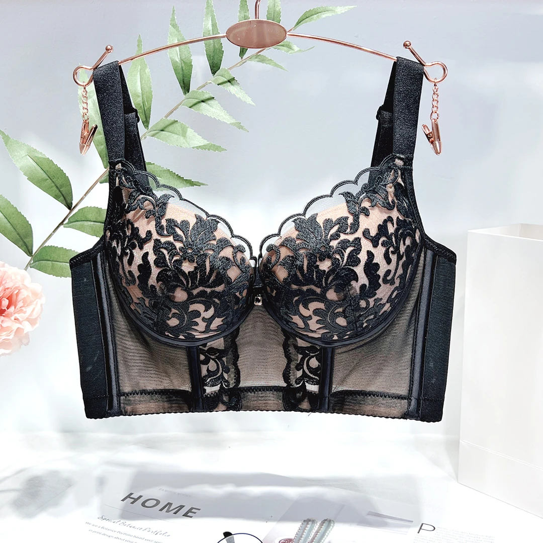 收副乳聚拢美背矫正防下垂小胸显大调整型文胸薄款蕾丝塑形内衣女