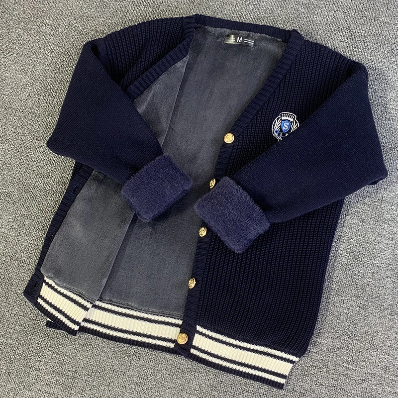 护士毛衣外套开衫女秋冬加绒加厚医护人员医生值班不起球夜班保暖