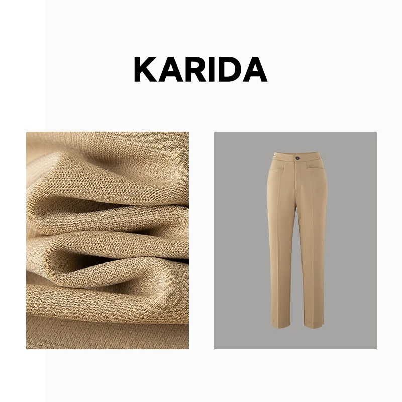 珂芮达Karida【年轮】三醋酸烟管裤气质时尚休闲百搭夏季