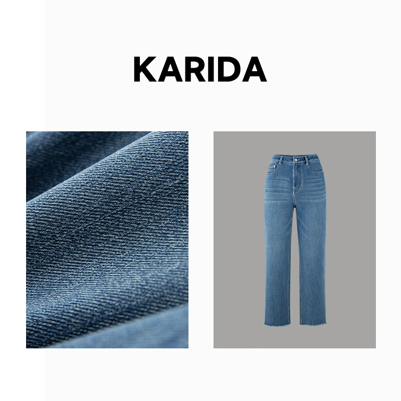 【短视频】珂芮达Karida【法棍裤】新款四面弹烟管牛仔裤百搭