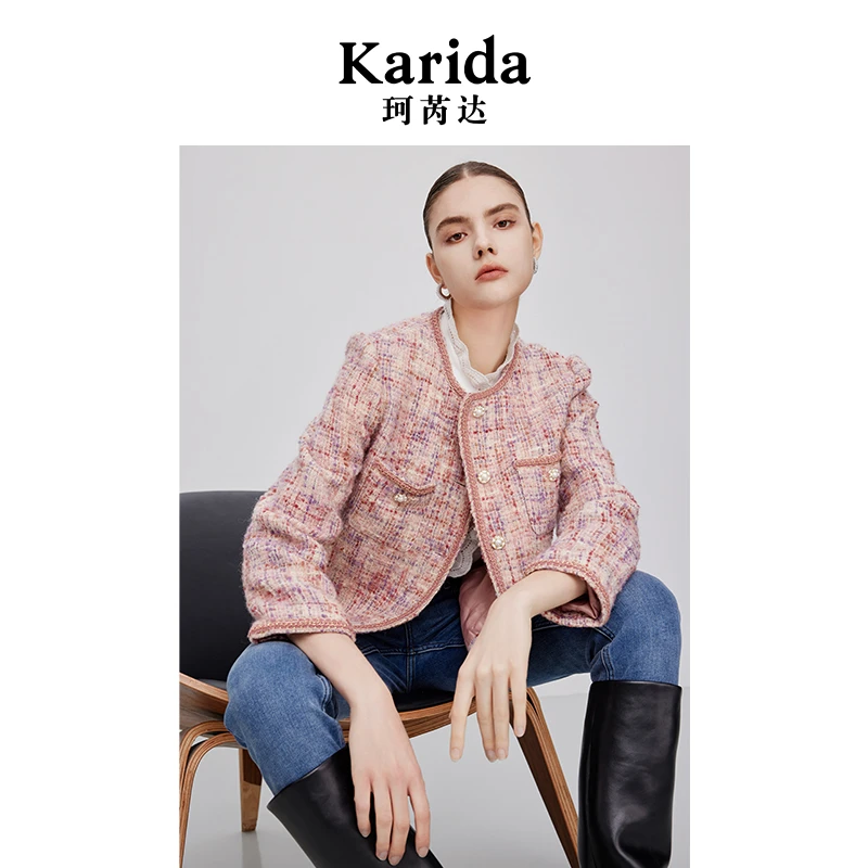 珂芮达Karida【短视频专享】【雾香浪漫】春季花式纱小香风外套粗花呢