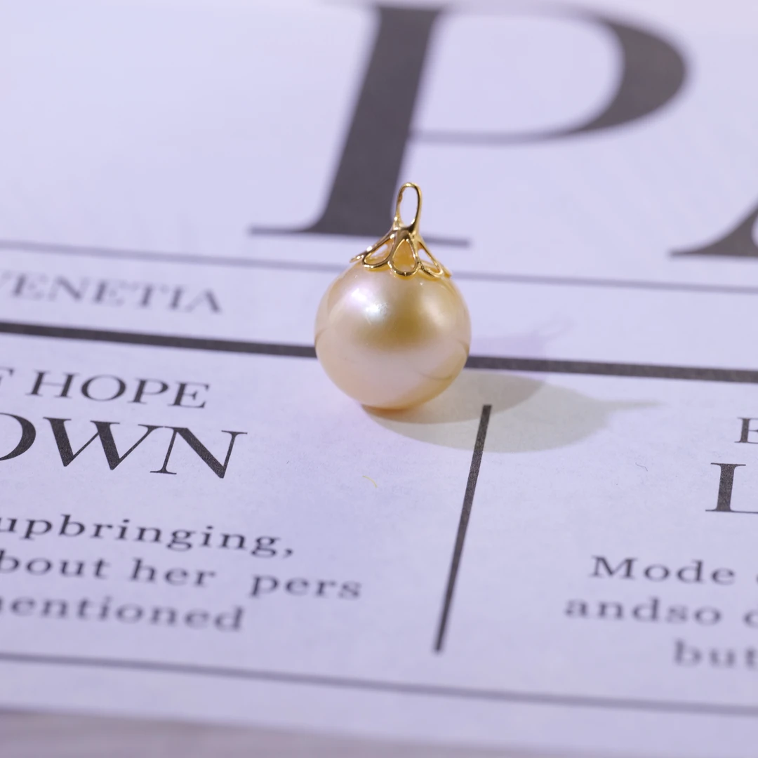【任厂长】12-13mm南洋金珍珠镶18k金吊坠（MFC2291）多样化发货