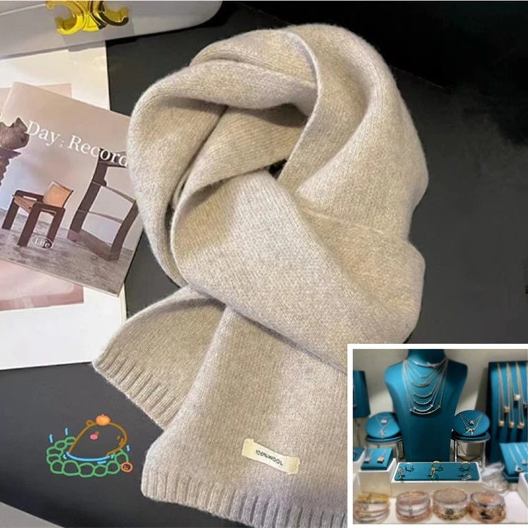 秋冬新款经典时尚四叶幸运草love满天星围巾