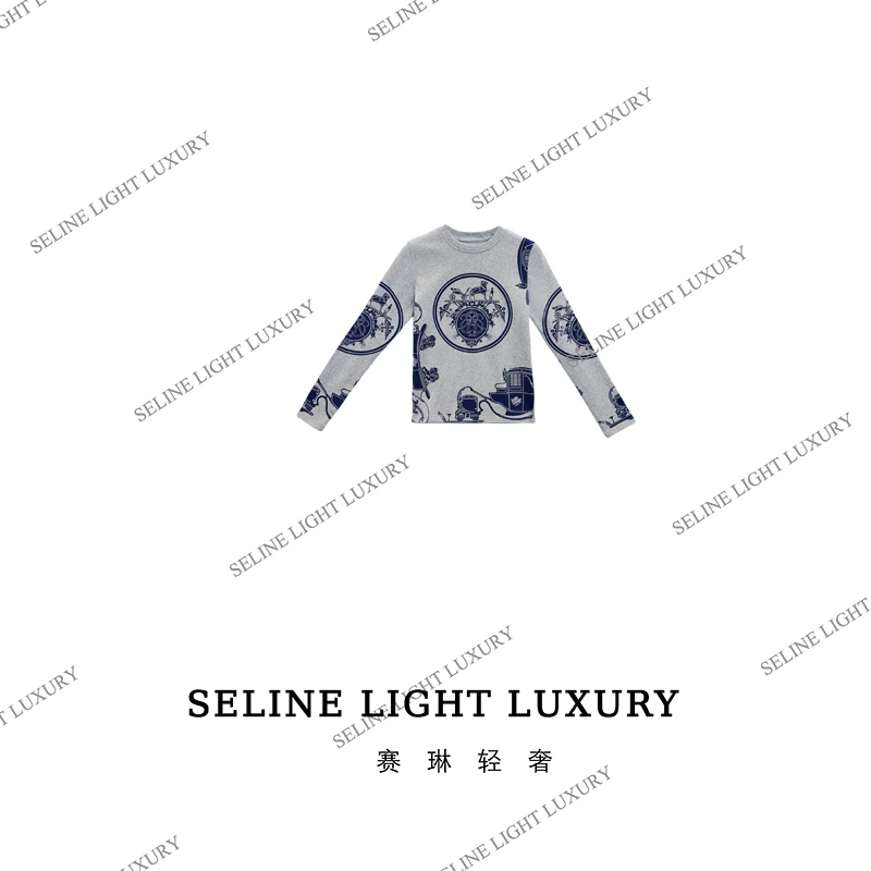 【24Q-097】xz2024 SELINE 设计感国风老花时尚加绒保暖休闲上衣