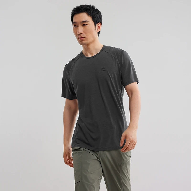 KAILAS凯乐石 美利奴羊抑菌 天然纤维毛圆领功能中袖T恤男女同款