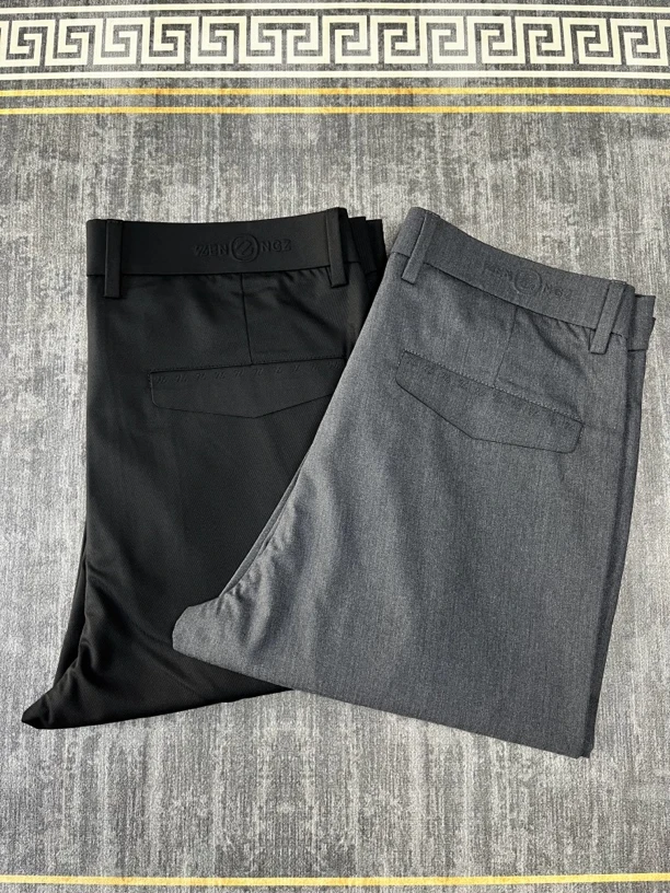 2025年夏季薄料梭织直筒休闲裤九分不开衩时尚百搭