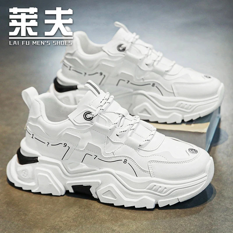 莆田春秋2024新款学生运动跑步增高青少年老爹鞋百搭休闲小白男鞋
