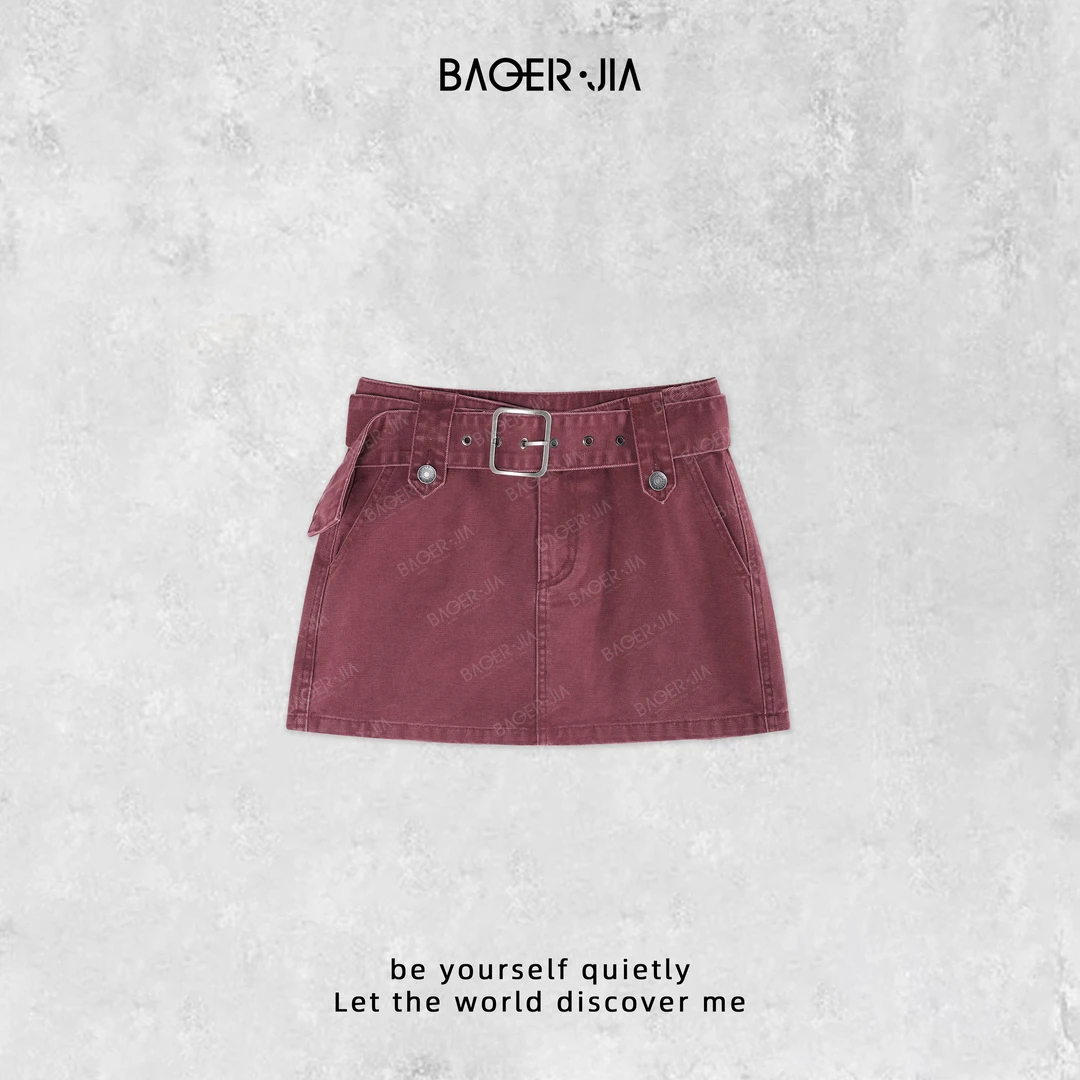 15-宝儿家含幂BD17424308早秋穿搭新款时尚百搭复古显瘦牛仔半裙