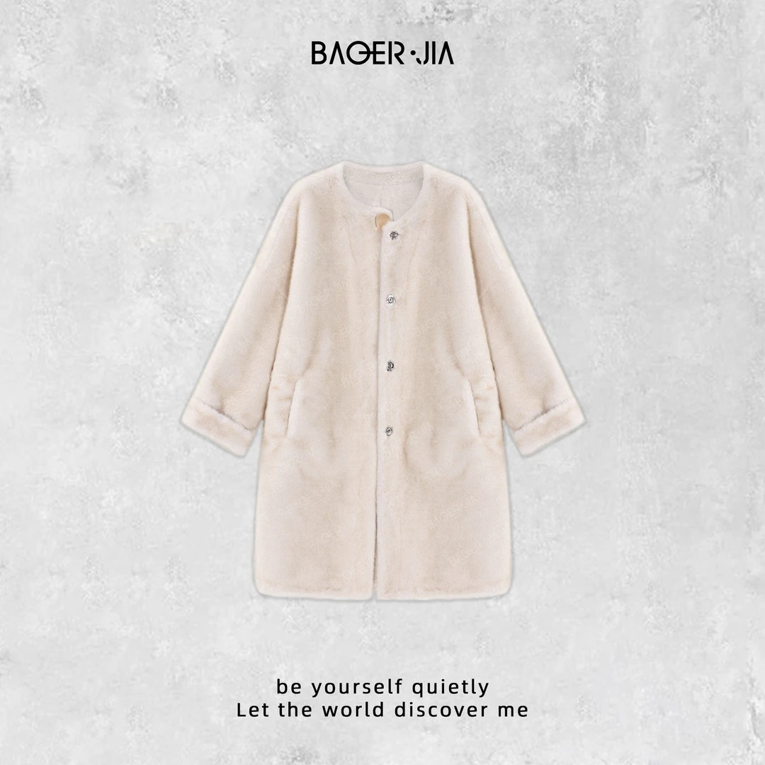 88-【白富美】宝儿家含幂BI07224309秋季款中长款气质时尚显瘦大衣