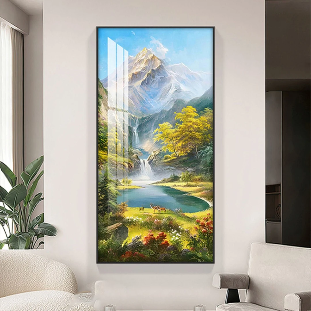 腾景空间【日照金山】玄关画晶瓷装饰画走廊过道墙壁挂画定制专业