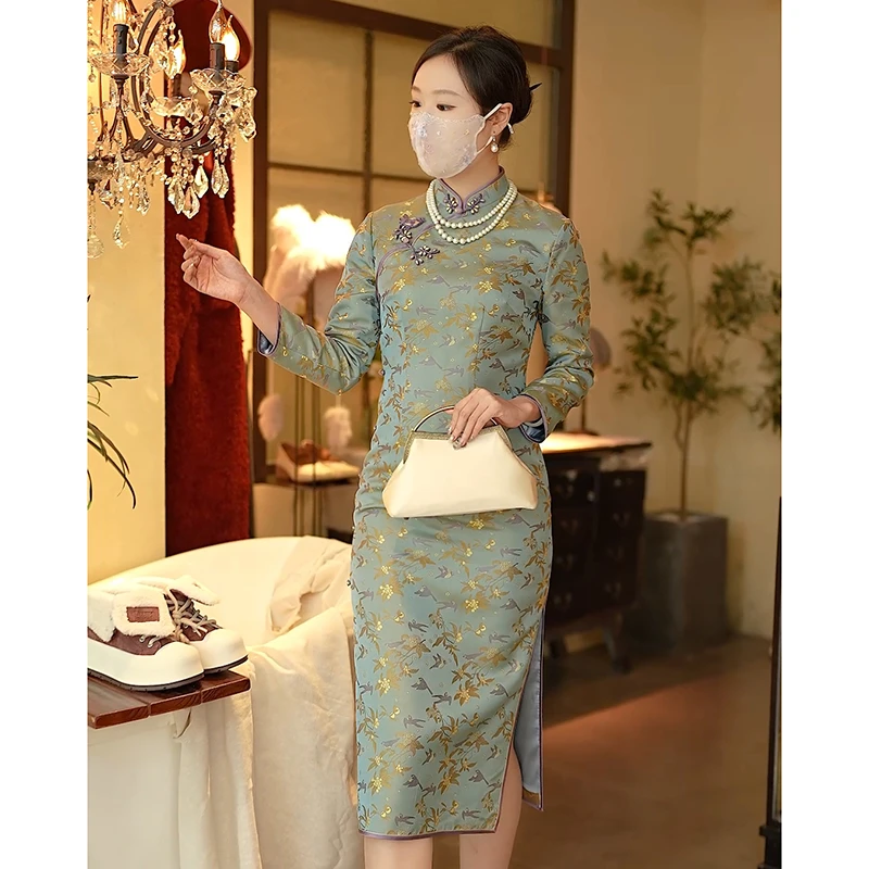 徐永良 57071 【量身定制】宋锦旗袍里外桑蚕丝