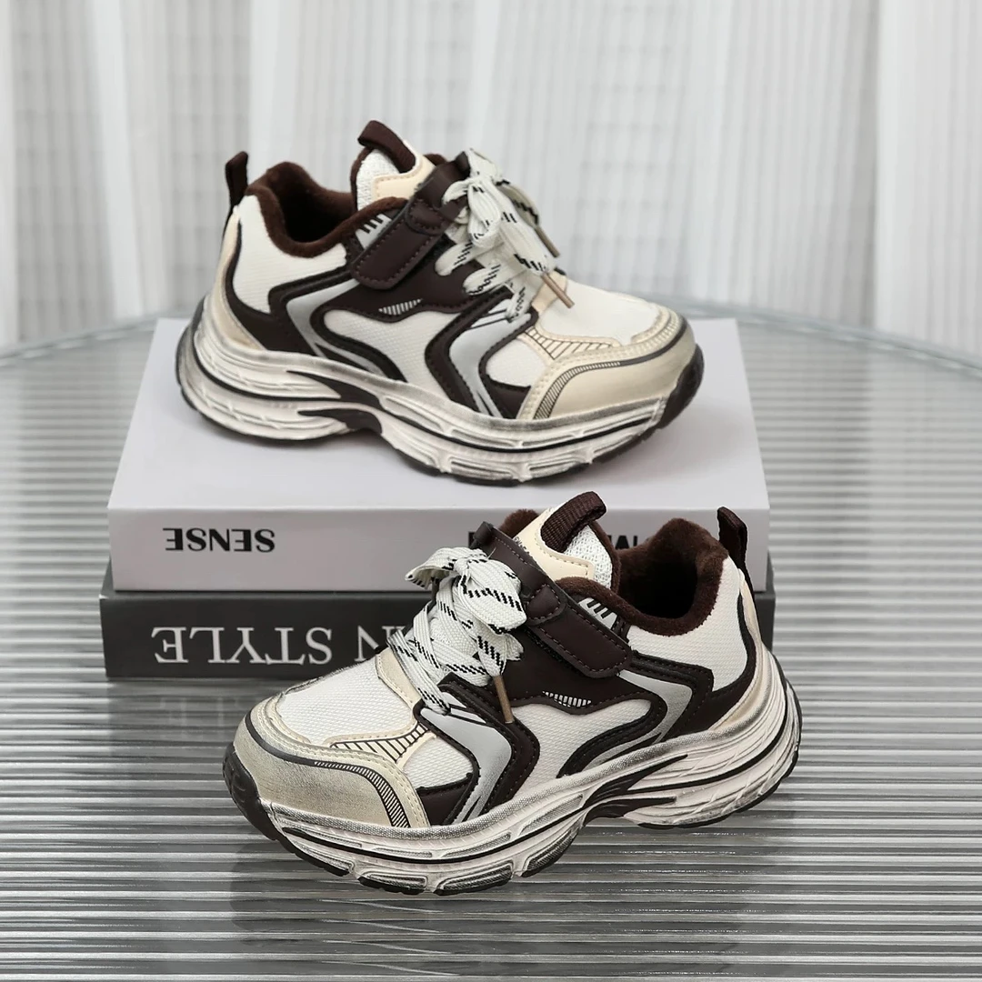 冬季加绒儿童运动鞋保暖加厚女童老爹鞋轻便二棉鞋脏脏鞋8325店