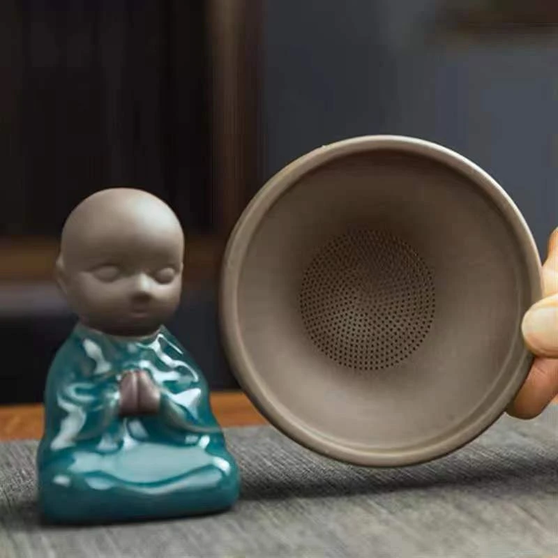 陶瓷茶宠紫砂小和尚茶水过滤器家用茶具茶道茶漏