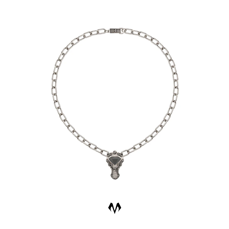 铜合金吊坠 BABAMA灰钻系列秋冬吊坠可调节男士项链坠链