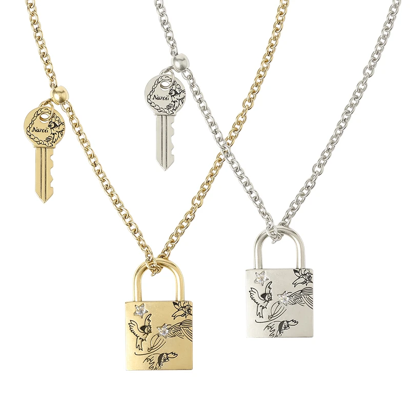 铜合金项链 NARCII希望之锁项链女小众原创轻奢高级感锁头项链