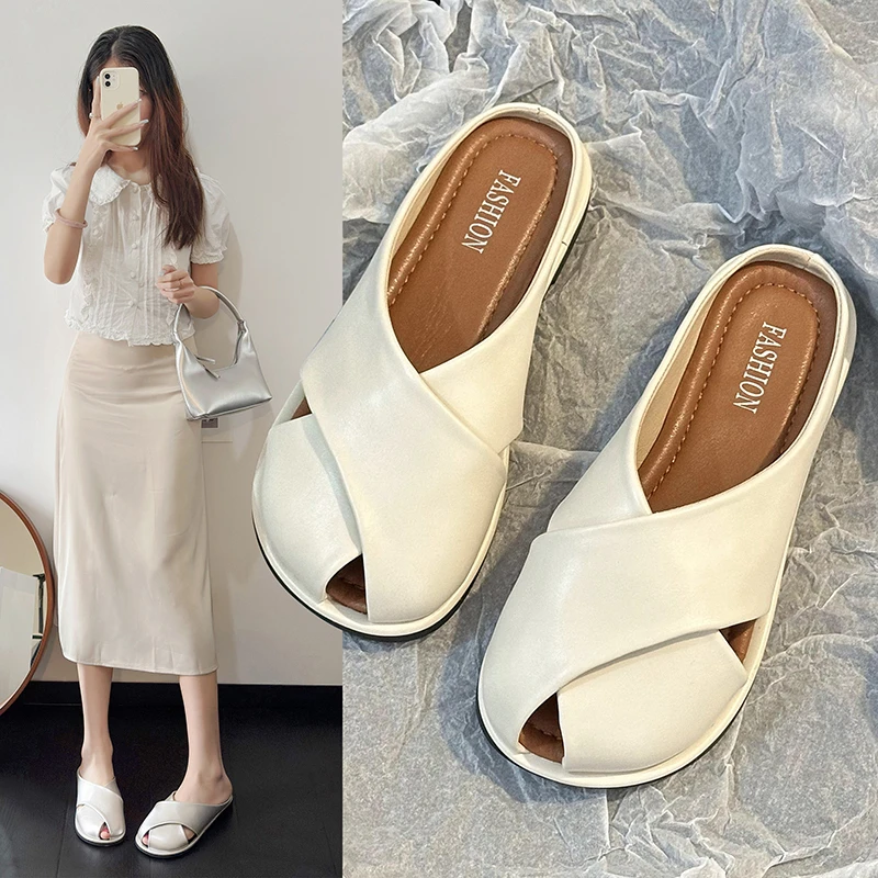 春夏包头半拖防滑韩版方头仙女风春夏半拖防滑韩版方头仙女风