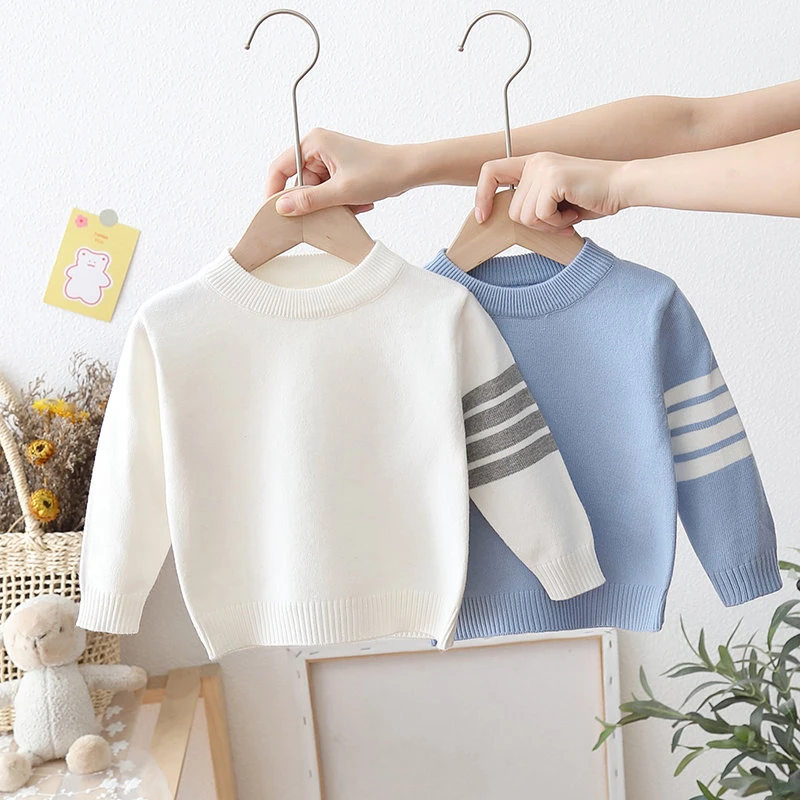 男童打底毛衣内搭秋冬款儿童一岁宝宝圆领宽松百搭小童套头针织衫