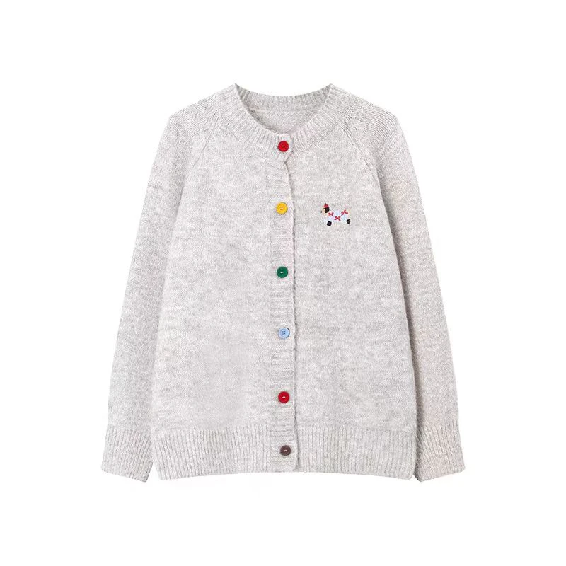 【B-MEY】La Vague 腊肠狗彩扣针织开衫 BAW40033  005