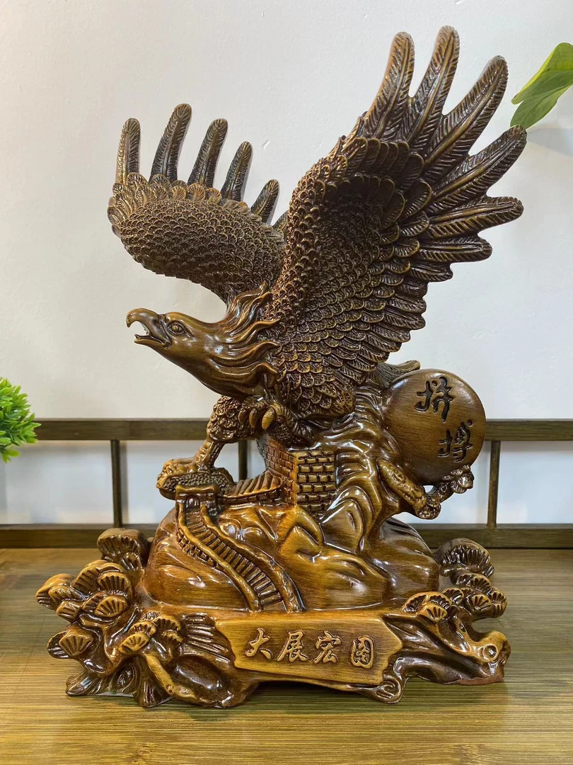 大展宏图老鹰前台办公桌茶台客厅乔迁老鹰摆件（长18高23）C款