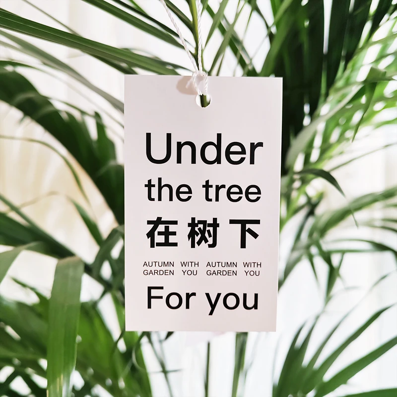 绿植吊牌混搭在树下植物盆栽挂牌花束花店打包春天绿植装饰吊牌