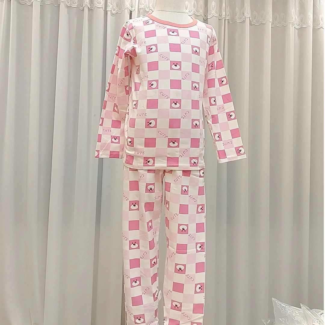 儿童宝宝抗菌无骨缝莱卡棉家居服套装秋冬秋衣裤保暖卡通舒适纯棉