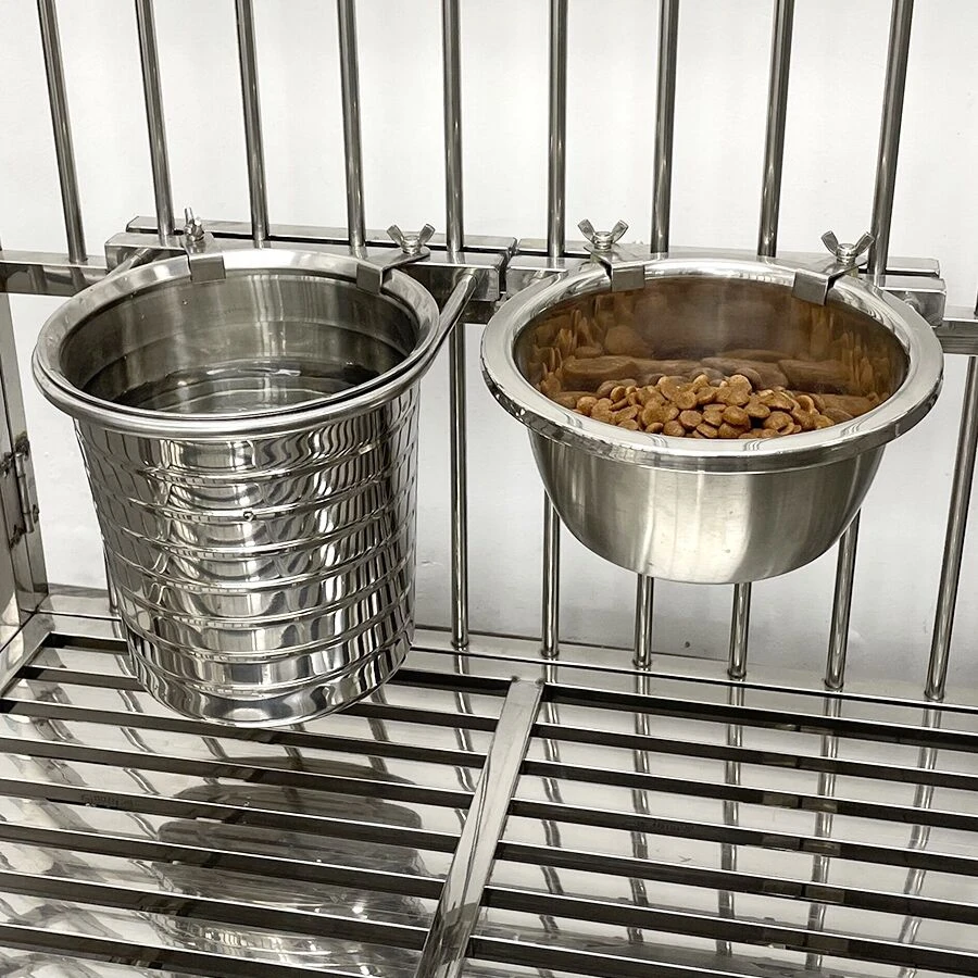 狗盆狗碗防打翻悬挂式不锈钢宠物食盆水壶喝水碗挂笼大型犬饮水桶