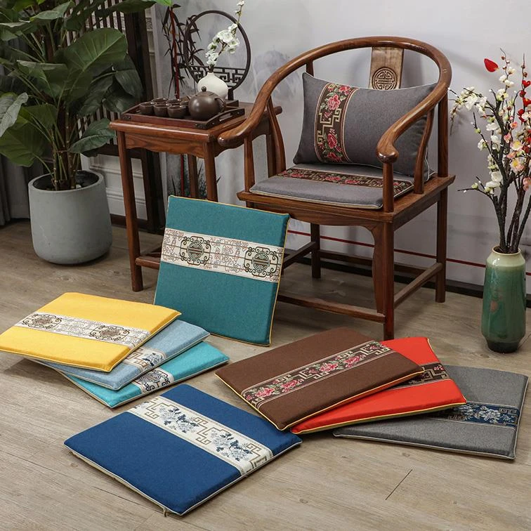 新中式红木椅子坐垫茶椅实木家具沙发太师椅圈椅茶桌椅垫餐椅座垫