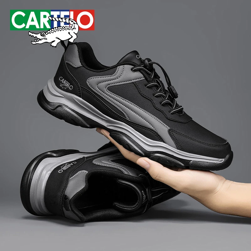 CARTELO/卡帝乐鳄鱼男士冬季时尚百搭跑步鞋软底耐磨软底健步鞋